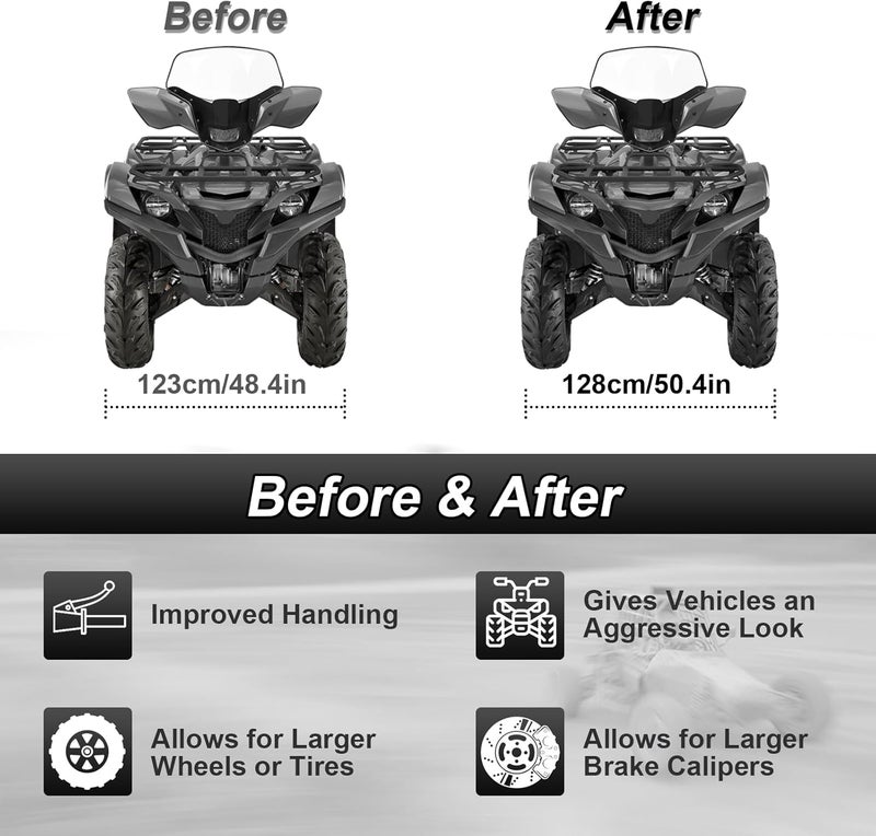 ROMELACK 1" Wheel Spacer Adapters 4x110mm Billet Aluminum Compatible with Honda Rincon Rancher Foreman FourTrax 300 400 350 650 Fit Kawasaki Brute Force Fit Suzuki Fit Yamaha Fit Bombardier 1988-2025 - Image 3